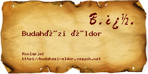Budaházi Áldor névjegykártya